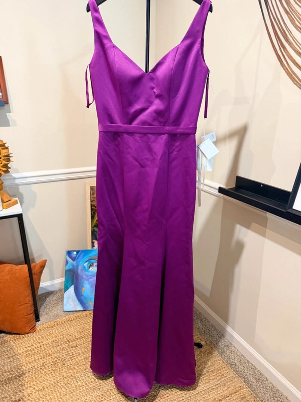 Morilee fuchsia tulip dress nwt plunge back M 1953